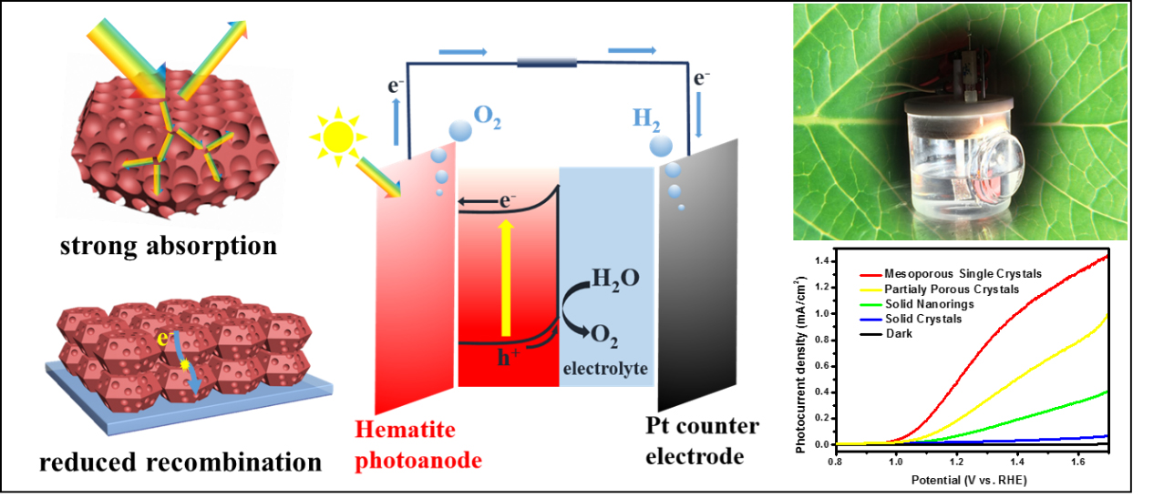 具有单晶陷光结构的高效光电化学分解水器件